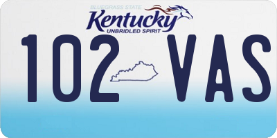 KY license plate 102VAS