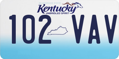 KY license plate 102VAV
