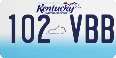 KY license plate 102VBB