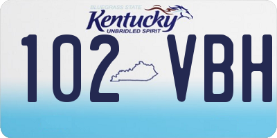 KY license plate 102VBH