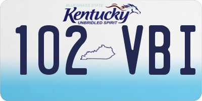 KY license plate 102VBI