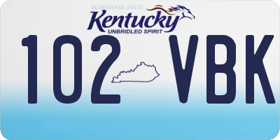 KY license plate 102VBK