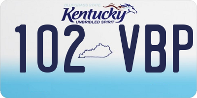 KY license plate 102VBP