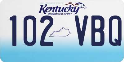 KY license plate 102VBQ