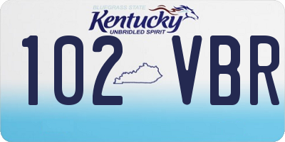 KY license plate 102VBR