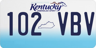 KY license plate 102VBV