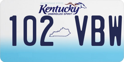 KY license plate 102VBW