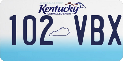 KY license plate 102VBX