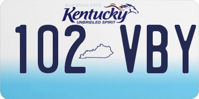 KY license plate 102VBY