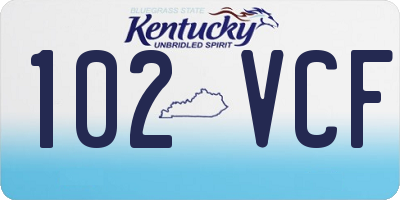 KY license plate 102VCF