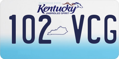 KY license plate 102VCG