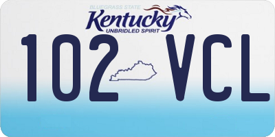 KY license plate 102VCL