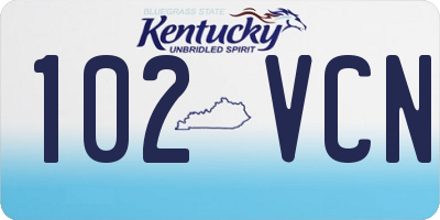 KY license plate 102VCN