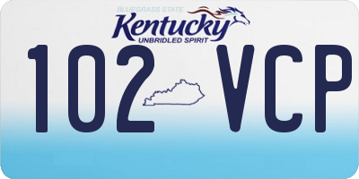 KY license plate 102VCP