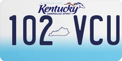 KY license plate 102VCU