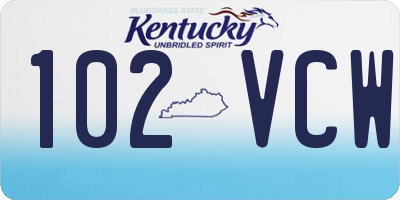 KY license plate 102VCW
