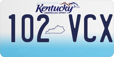 KY license plate 102VCX