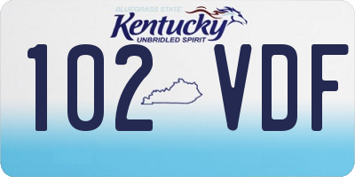 KY license plate 102VDF