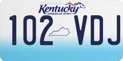 KY license plate 102VDJ