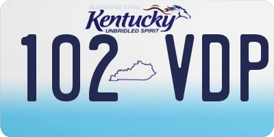 KY license plate 102VDP