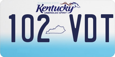 KY license plate 102VDT
