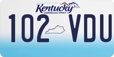 KY license plate 102VDU
