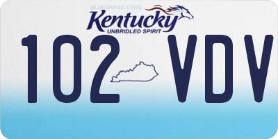 KY license plate 102VDV