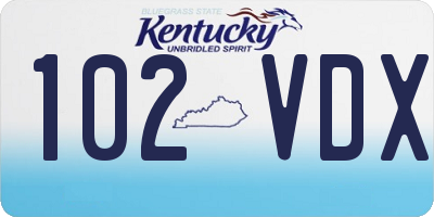 KY license plate 102VDX