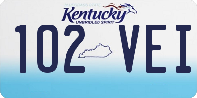 KY license plate 102VEI