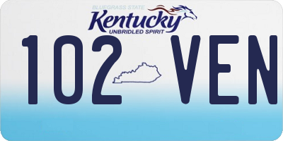 KY license plate 102VEN