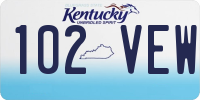 KY license plate 102VEW