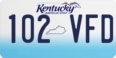 KY license plate 102VFD