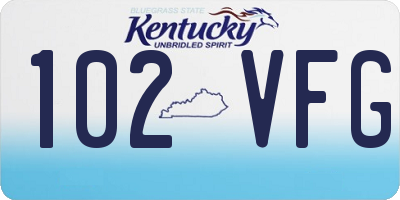 KY license plate 102VFG