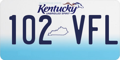 KY license plate 102VFL