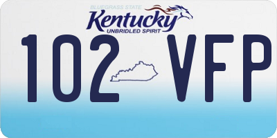 KY license plate 102VFP
