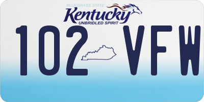 KY license plate 102VFW