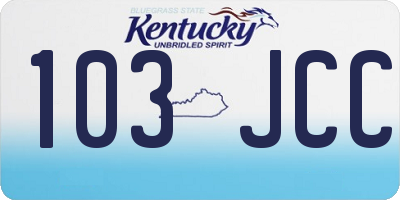 KY license plate 103JCC