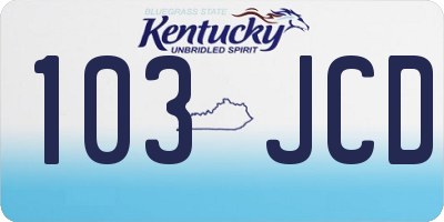KY license plate 103JCD
