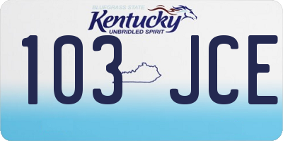 KY license plate 103JCE