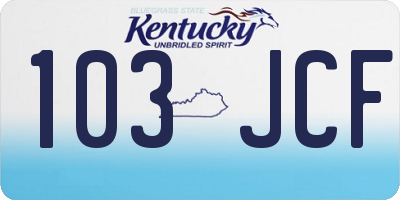 KY license plate 103JCF
