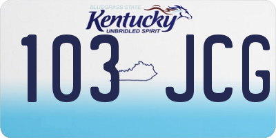 KY license plate 103JCG