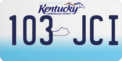 KY license plate 103JCI