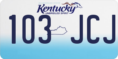 KY license plate 103JCJ