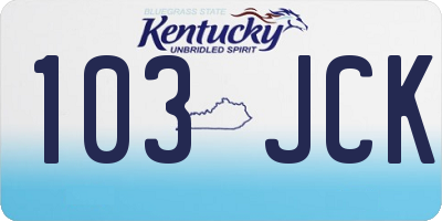 KY license plate 103JCK