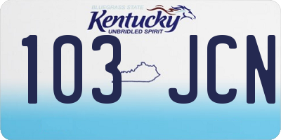 KY license plate 103JCN