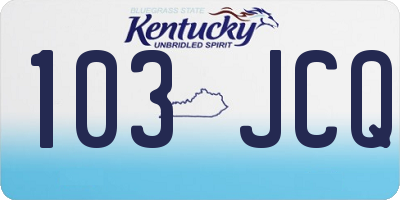 KY license plate 103JCQ