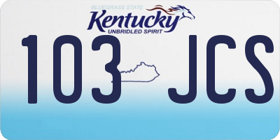 KY license plate 103JCS