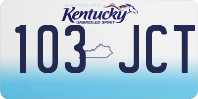 KY license plate 103JCT