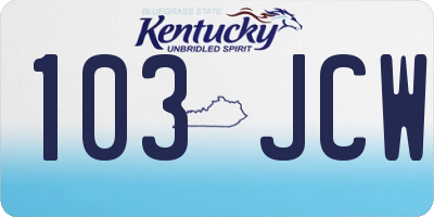 KY license plate 103JCW