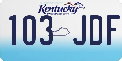KY license plate 103JDF